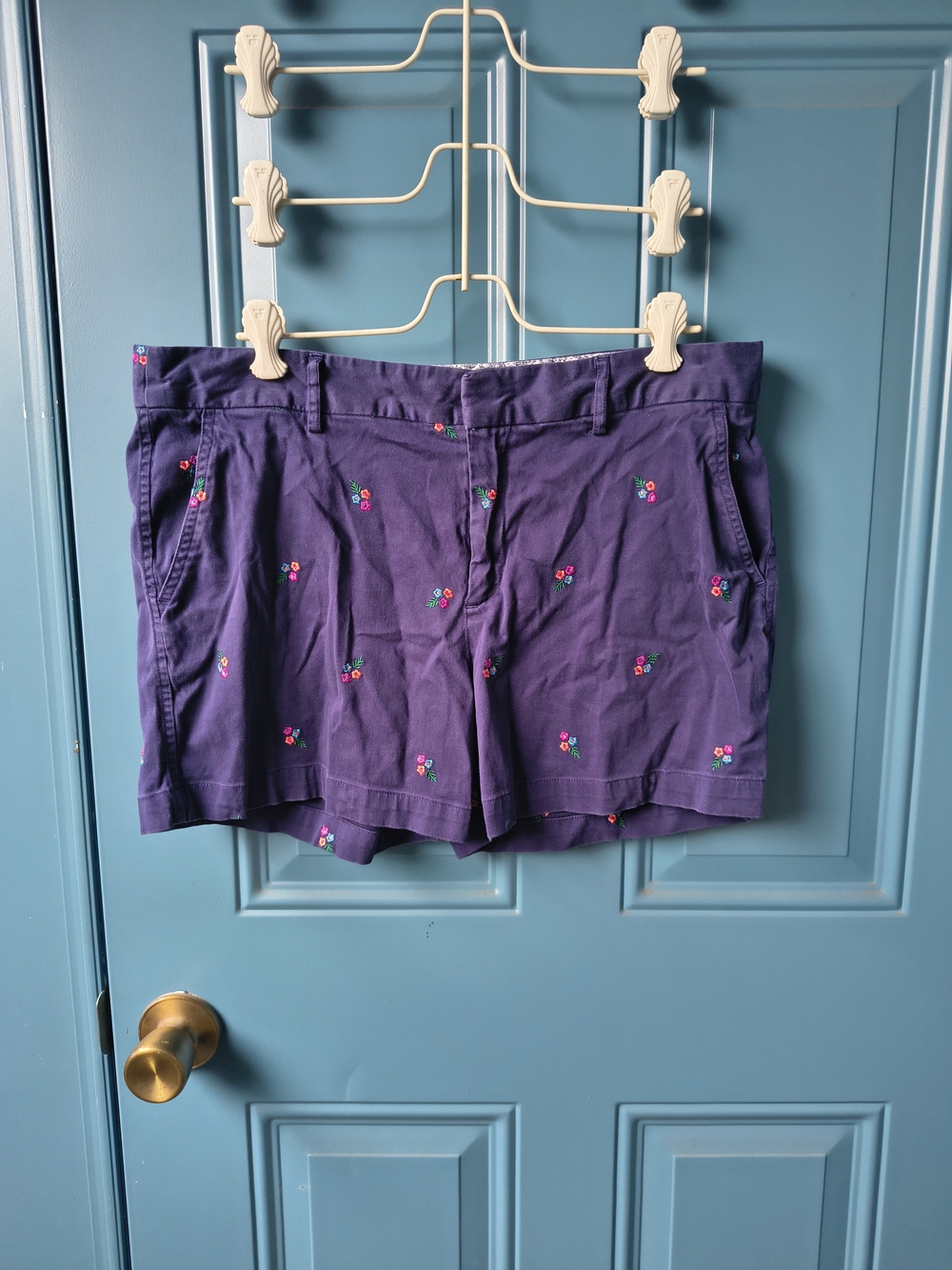 Purple Embroidered Women’s Shorts